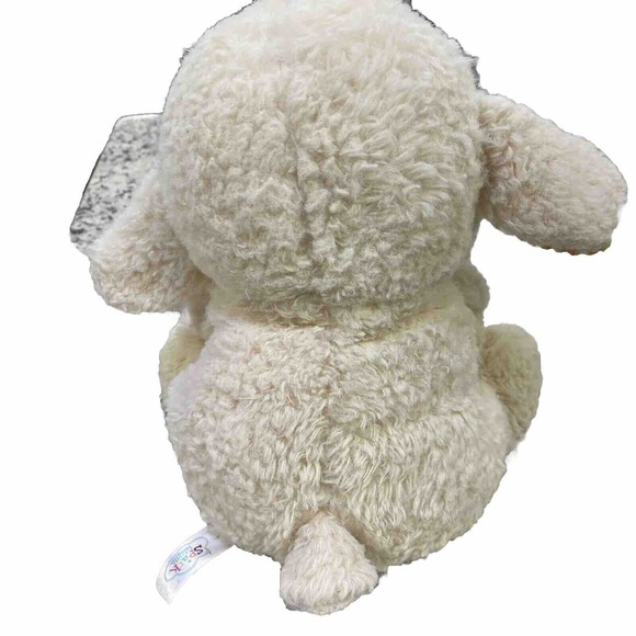 Spark Create Cream Baby Lamb Rattle Crinkle Ears Soft Eyes Stuffed Plush Toy 10" - Picture 4 of 11